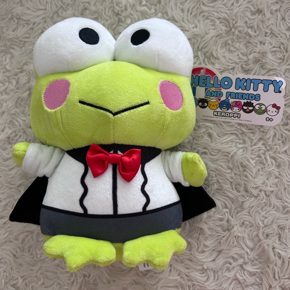 Hello Kitty Keroppi Plush with Black and Green